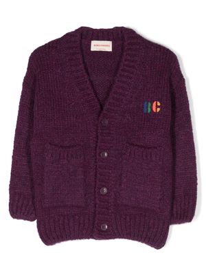 Bobo Choses logo-embroidered button-up jacket - Purple