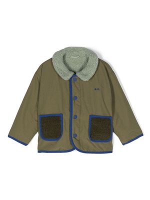Bobo Choses logo-embroidered sherpa jacket - Green