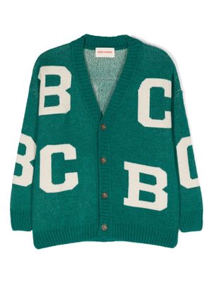 Bobo Choses logo-jacquard cardigan - Green