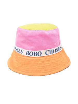 Bobo Choses logo-jacquard cotton bucket hat - Orange