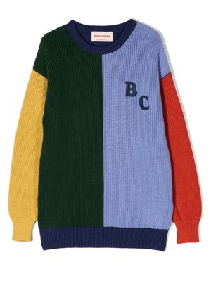 Bobo Choses logo-print colour-block jumper - Blue