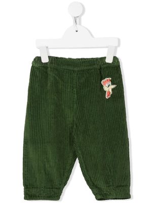 Bobo Choses logo-print corduroy trousers - Green