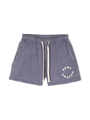 Bobo Choses logo-print cotton shorts - Blue