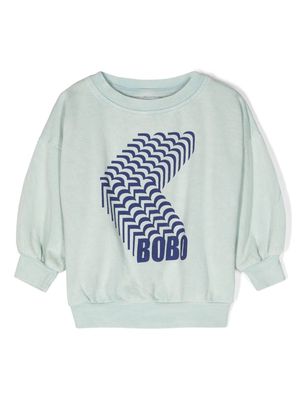 Bobo Choses logo-print cotton sweatshirt - Blue