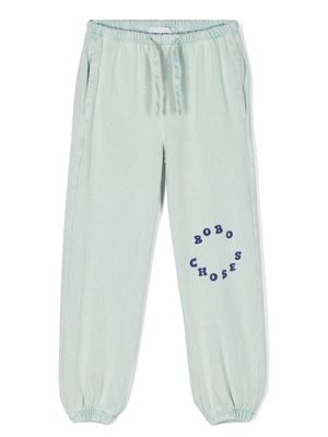Bobo Choses logo-print cotton trousers - Blue