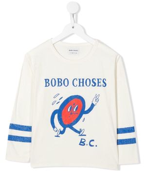 Bobo Choses logo-print long-sleeve top - Neutrals