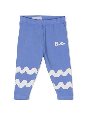 Bobo Choses logo-print organic-cotton leggings - Blue