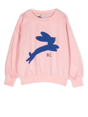 Bobo Choses logo-print rabbit sweatshirt - Pink