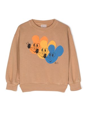 Bobo Choses Mouse-print cotton sweatshirt - Brown