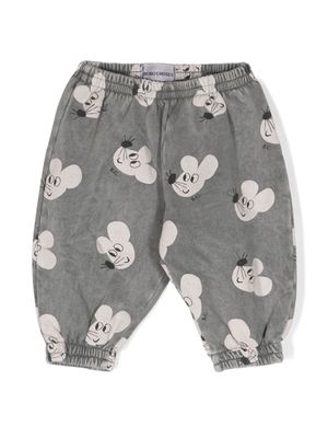Bobo Choses mouse-print elastic-waist track pants - Grey