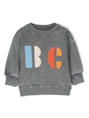 Bobo Choses Multicolor-print distressed-effect sweatshirt - Grey