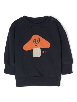 Bobo Choses mushroom-print cotton sweatshirt - Blue