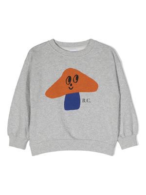 Bobo Choses mushroom-print cotton sweatshirt - Grey