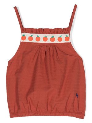 Bobo Choses orange-embroidered tank top
