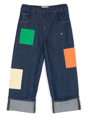 Bobo Choses patchwork straight jeans - Blue