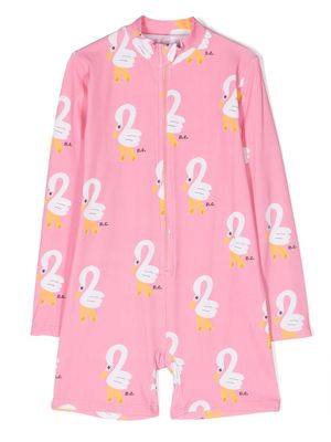 Bobo Choses Pelican All Over pelican-print swimsuit - Pink
