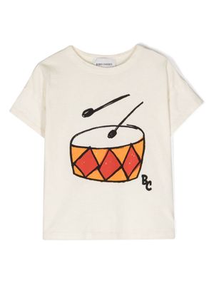 Bobo Choses Play The Drum cotton T-shirt - Neutrals