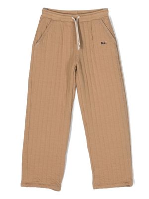 Bobo Choses quilted straight-leg drawstring trousers - Neutrals