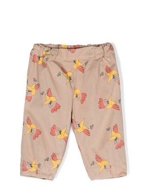 Bobo Choses rooster-print trousers - Neutrals