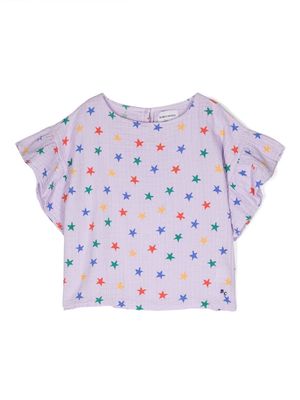 Bobo Choses star-pattern woven T-shirt - Purple