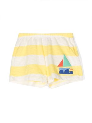 Bobo Choses striped graphic-print shorts - Yellow