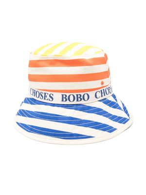 Bobo Choses striped reversible bucket hat - Blue