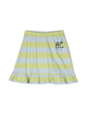 Bobo Choses striped ruffle-trim skirt - Green