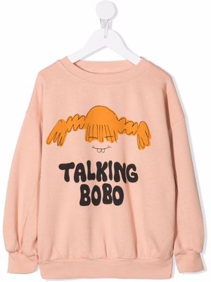 Bobo Choses Talking Bobo organic cotton sweatshirt - Pink