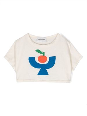 Bobo Choses Tomato Plate cropped T-shirt - Neutrals