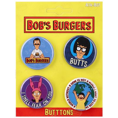 Bob's Burgers Set of Four 1.25"  Buttons