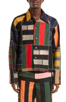 Bode 5-Bar Quilted Wool Jacket in Multi