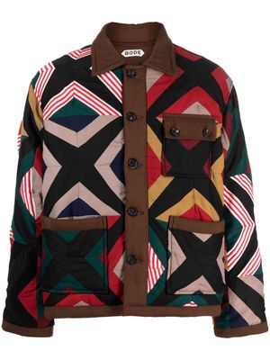 BODE abstract-print quilted shirt jacket - Multicolour