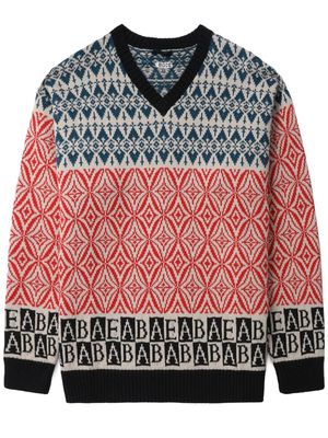 BODE Alphabet patterned intarsia-knit jumper - Black