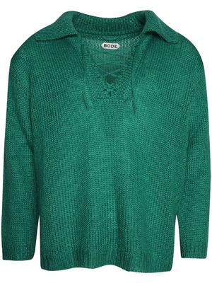 BODE Alpine lace-up jumper - Green