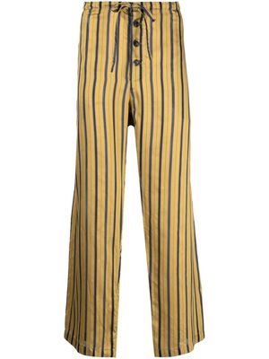 BODE Alumni striped straight-leg trousers - Yellow