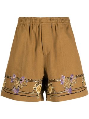 BODE Autumn Royal cotton shorts - Brown