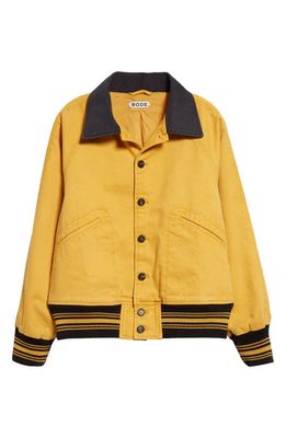 Bode Banbury Cotton Twill Jacket in Yellow Black