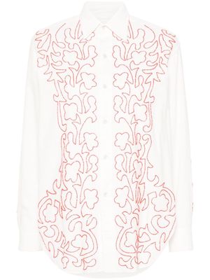 BODE Beaded Crossvine shirt - White