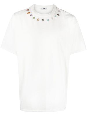BODE Beaded Necklace cotton T-shirt - White