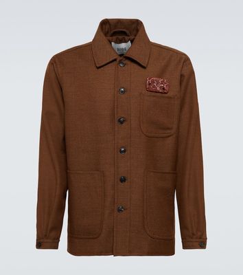 Bode Brooch wool shirt jacket