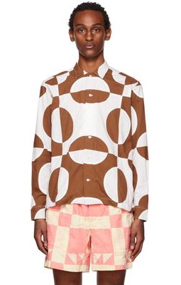 Bode Brown & White Duo Oval Shirt