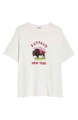 Bode Buffalo Cotton Graphic T-Shirt in Cream