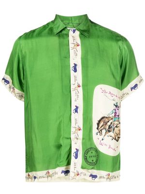 BODE button-down silk shirt - Green