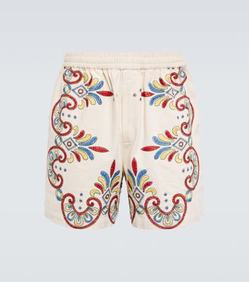 Bode Carnival embroidered cotton shorts