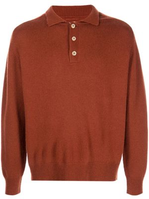 BODE cashmere knitted polo top - Brown