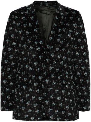 BODE Chicory floral-print corduroy blazer - Black