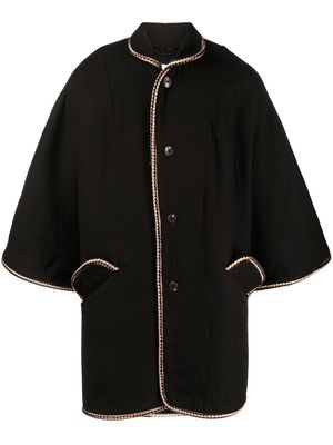 BODE contrast-trim detail cape coat - Brown