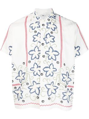 BODE Cornflower cross-stitch shirt - White
