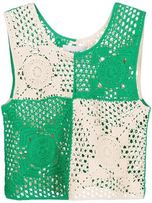 BODE crochet sleeveless vest top - Green