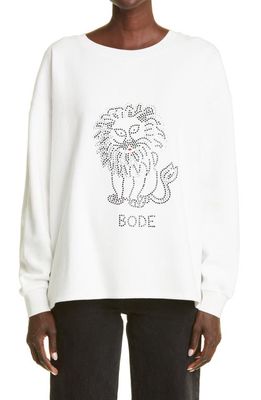 Bode Crystal Lion Graphic Tee in White